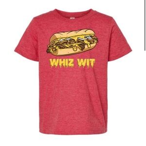 Whiz Wit Philly cheesesteak Red Kids T-Shirt youth M medium NEW NET gift graphic